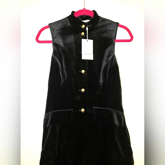 NEW RARE Amanda Uprichard Justine Black Velvet Bodice & Chiffon Mini Dress Sz XS - Picture 7 of 9